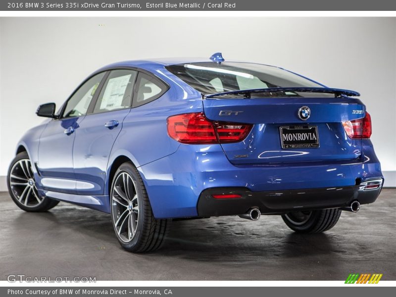 Estoril Blue Metallic / Coral Red 2016 BMW 3 Series 335i xDrive Gran Turismo