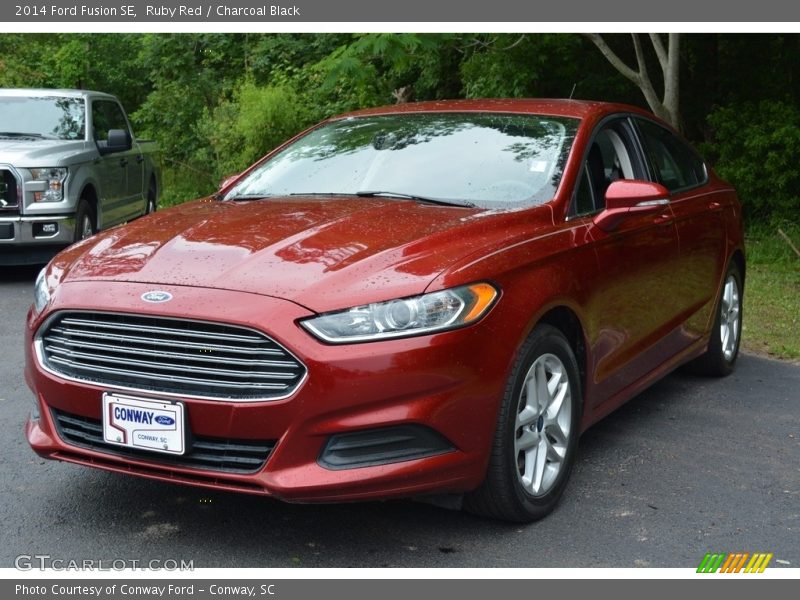 Ruby Red / Charcoal Black 2014 Ford Fusion SE
