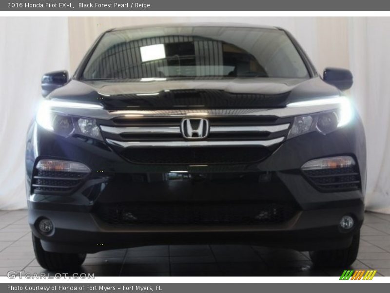 Black Forest Pearl / Beige 2016 Honda Pilot EX-L