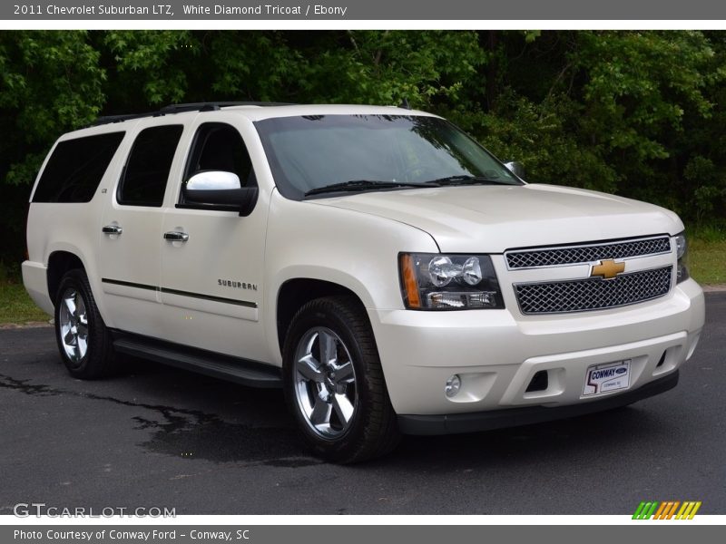 White Diamond Tricoat / Ebony 2011 Chevrolet Suburban LTZ