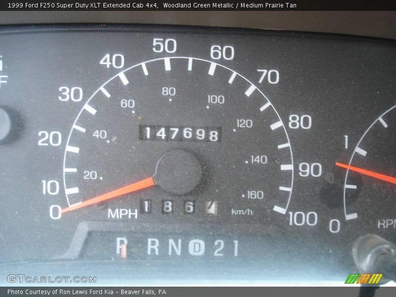 Woodland Green Metallic / Medium Prairie Tan 1999 Ford F250 Super Duty XLT Extended Cab 4x4