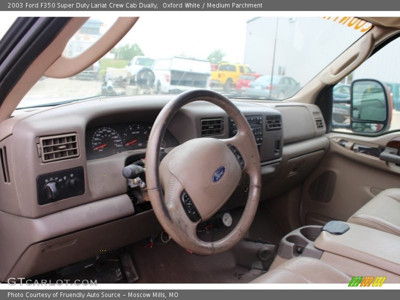 Oxford White / Medium Parchment 2003 Ford F350 Super Duty Lariat Crew Cab Dually