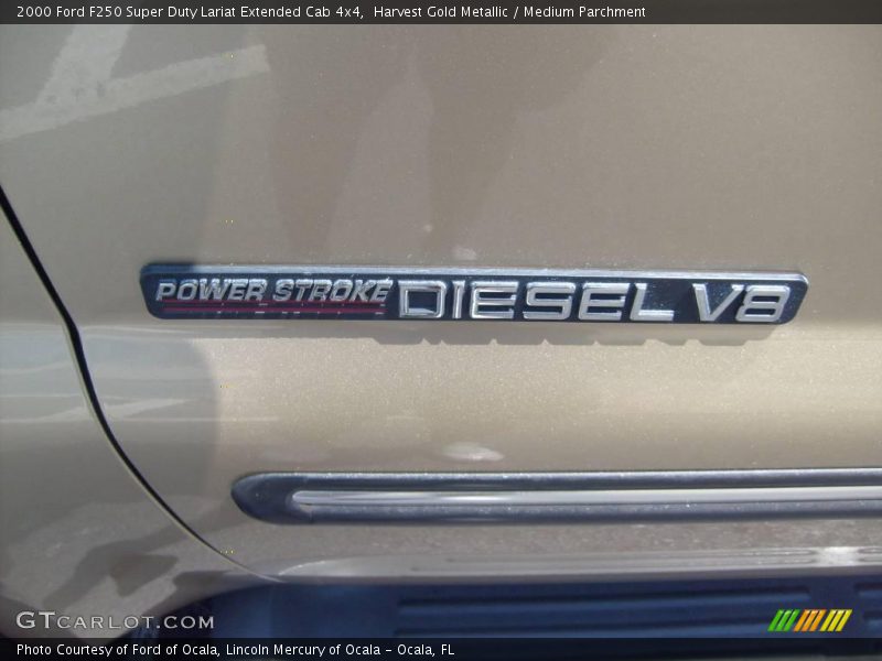 Harvest Gold Metallic / Medium Parchment 2000 Ford F250 Super Duty Lariat Extended Cab 4x4