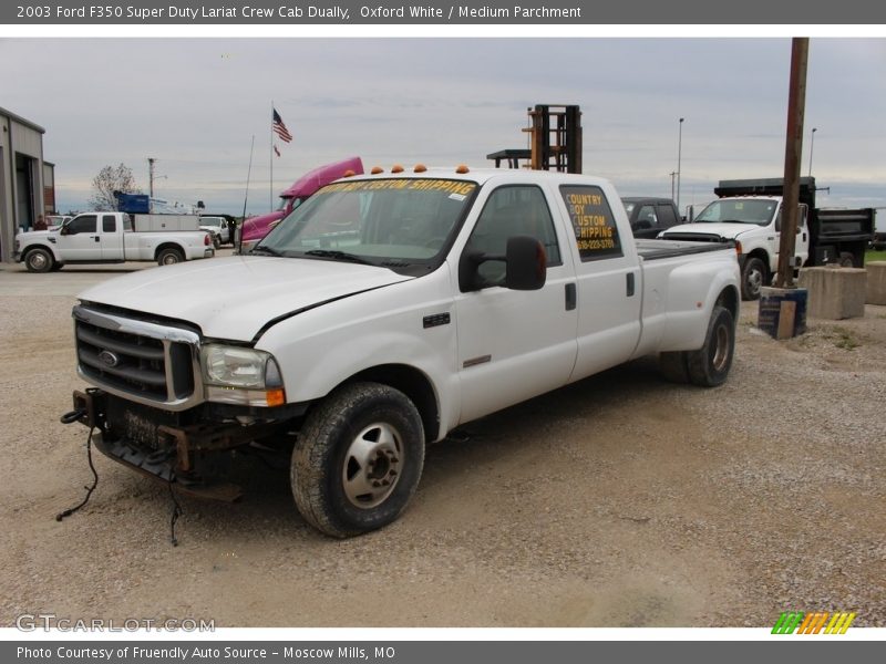 Oxford White / Medium Parchment 2003 Ford F350 Super Duty Lariat Crew Cab Dually