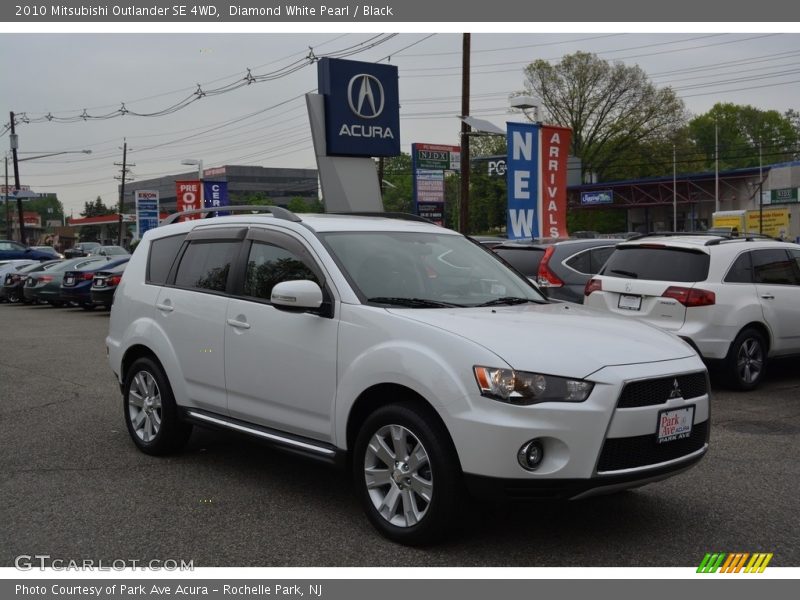 Diamond White Pearl / Black 2010 Mitsubishi Outlander SE 4WD