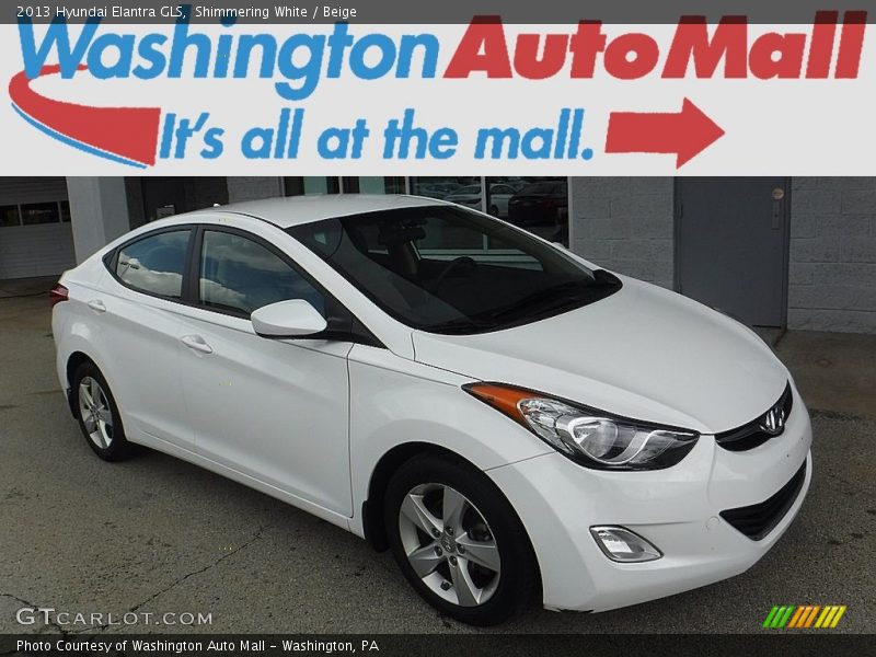 Shimmering White / Beige 2013 Hyundai Elantra GLS