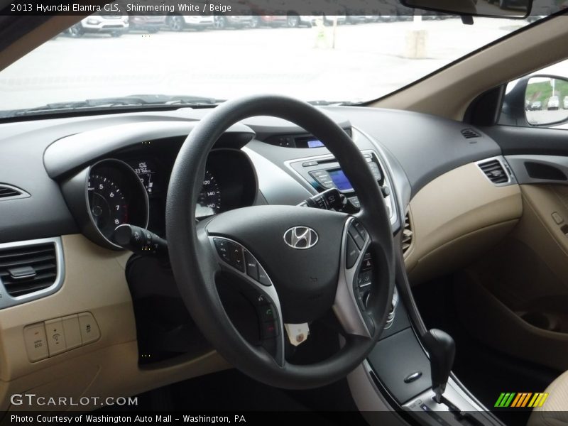 Shimmering White / Beige 2013 Hyundai Elantra GLS