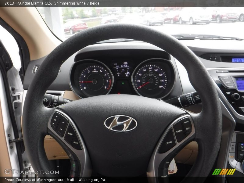 Shimmering White / Beige 2013 Hyundai Elantra GLS