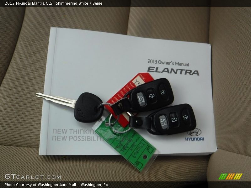 Shimmering White / Beige 2013 Hyundai Elantra GLS