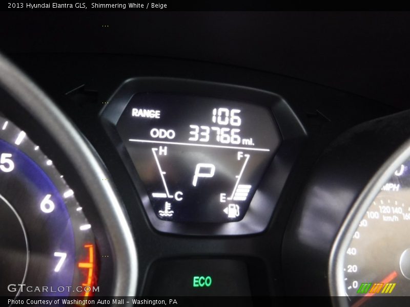 Shimmering White / Beige 2013 Hyundai Elantra GLS