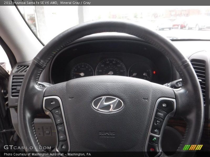 Mineral Gray / Gray 2012 Hyundai Santa Fe SE V6 AWD