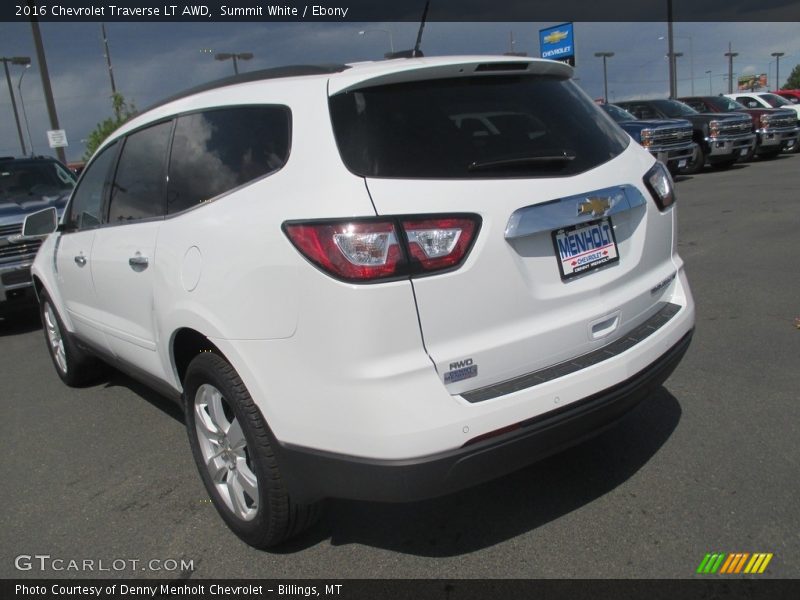 Summit White / Ebony 2016 Chevrolet Traverse LT AWD