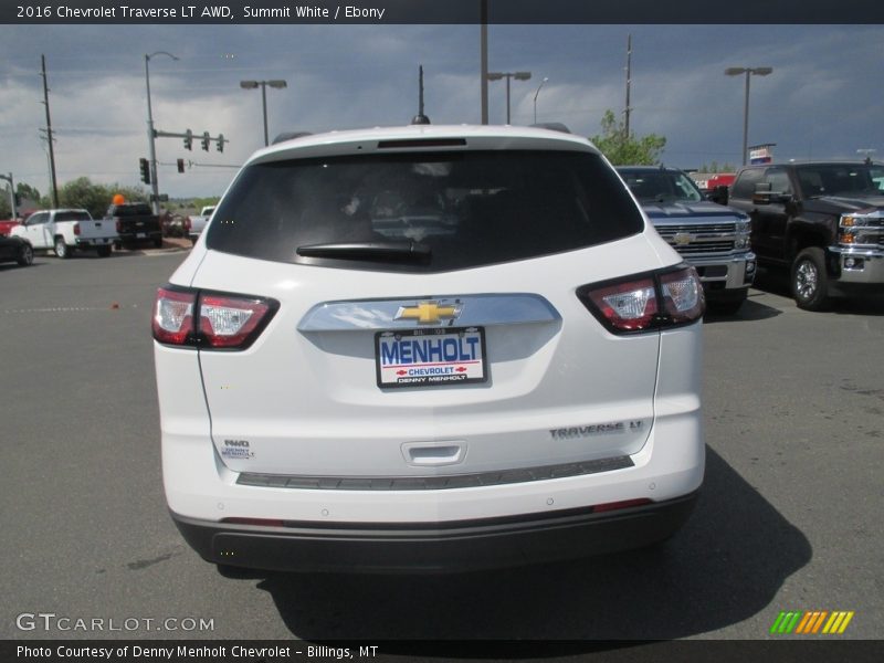 Summit White / Ebony 2016 Chevrolet Traverse LT AWD