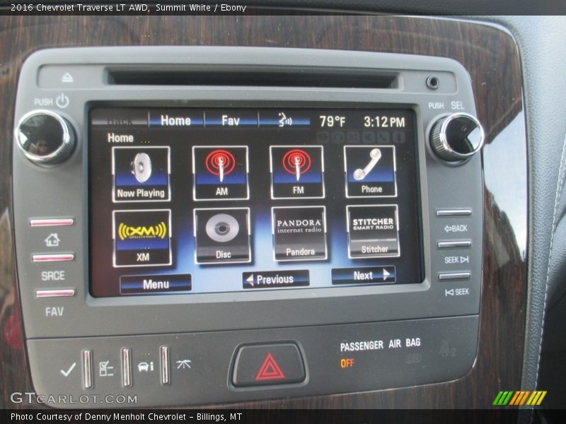 Summit White / Ebony 2016 Chevrolet Traverse LT AWD