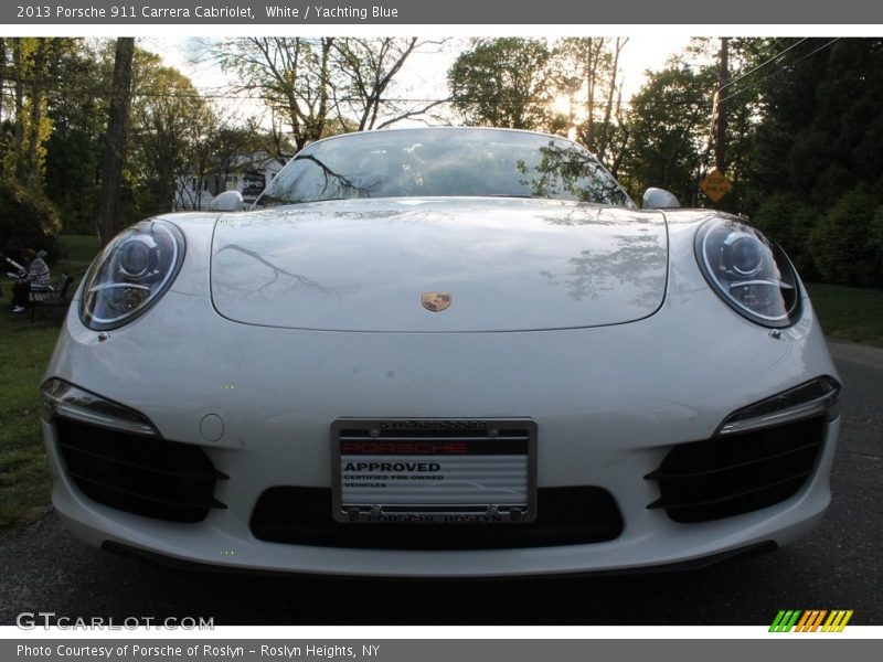 White / Yachting Blue 2013 Porsche 911 Carrera Cabriolet