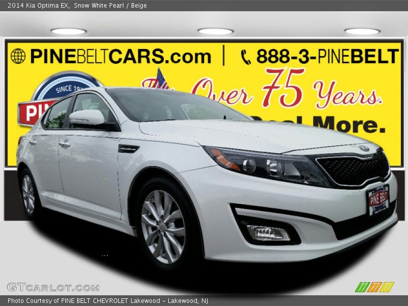 Snow White Pearl / Beige 2014 Kia Optima EX