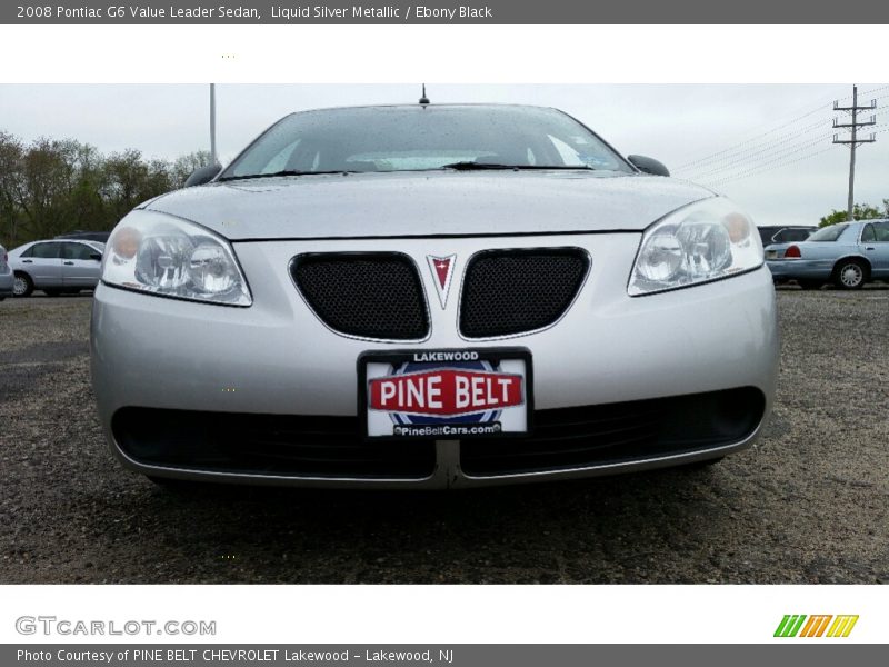 Liquid Silver Metallic / Ebony Black 2008 Pontiac G6 Value Leader Sedan