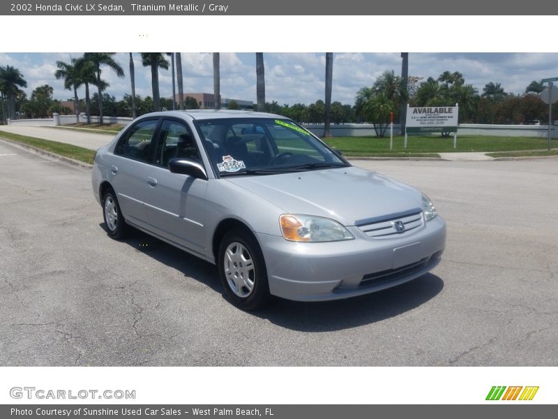 Titanium Metallic / Gray 2002 Honda Civic LX Sedan