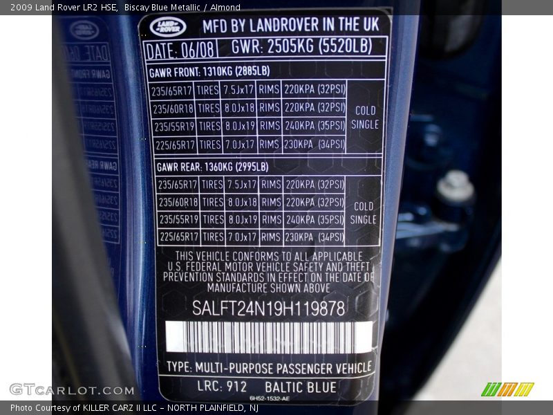 Biscay Blue Metallic / Almond 2009 Land Rover LR2 HSE