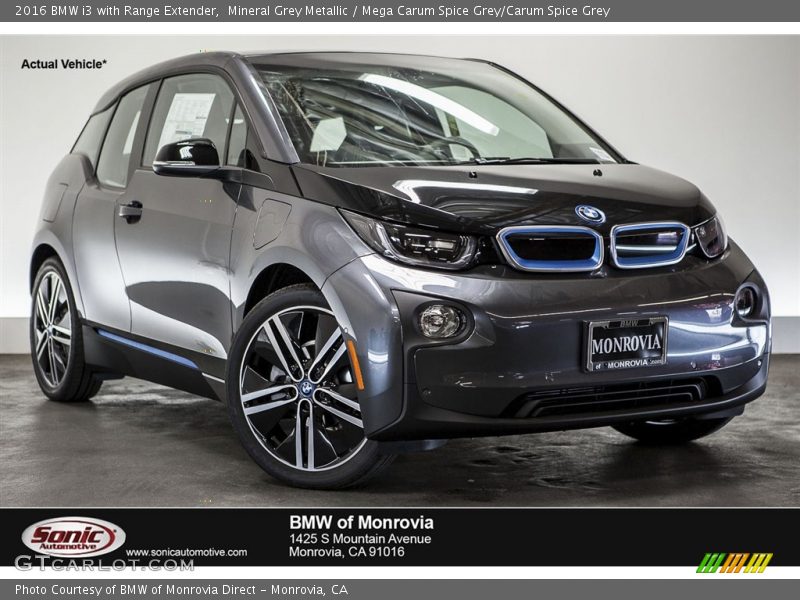 Mineral Grey Metallic / Mega Carum Spice Grey/Carum Spice Grey 2016 BMW i3 with Range Extender
