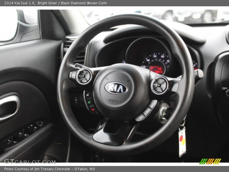 Bright Silver / Black Diamond Woven Cloth 2014 Kia Soul 1.6