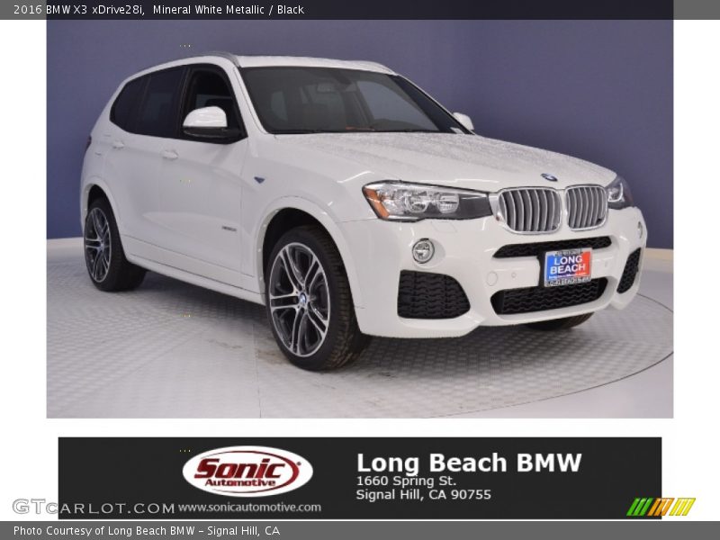 Mineral White Metallic / Black 2016 BMW X3 xDrive28i