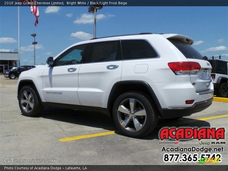 Bright White / Black/Light Frost Beige 2016 Jeep Grand Cherokee Limited