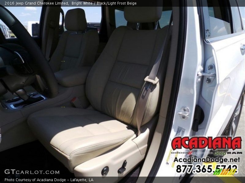 Bright White / Black/Light Frost Beige 2016 Jeep Grand Cherokee Limited