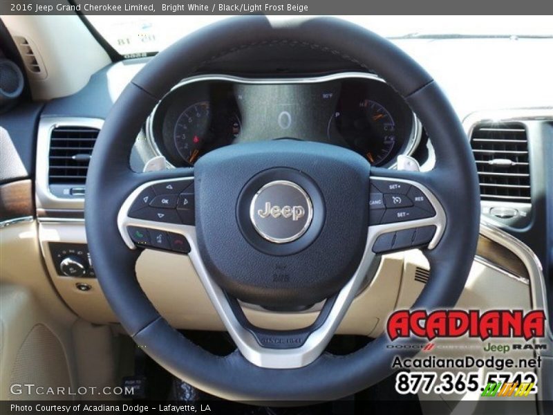 Bright White / Black/Light Frost Beige 2016 Jeep Grand Cherokee Limited