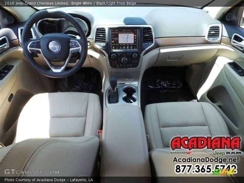 Bright White / Black/Light Frost Beige 2016 Jeep Grand Cherokee Limited