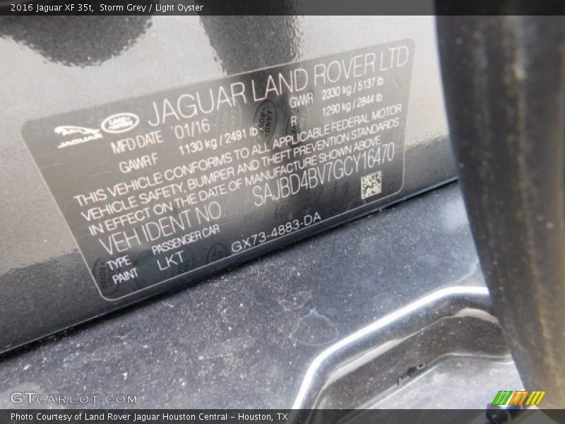 Storm Grey / Light Oyster 2016 Jaguar XF 35t