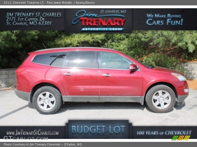 Red Jewel Metallic / Ebony/Ebony 2011 Chevrolet Traverse LT