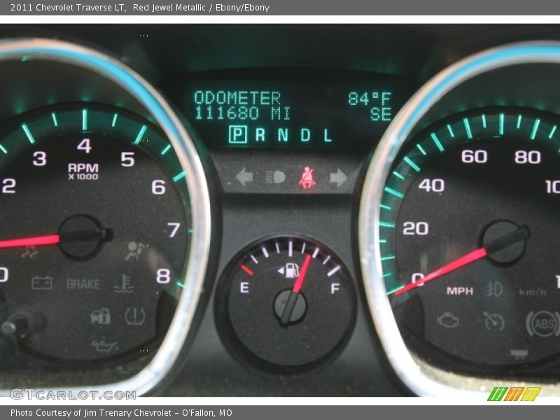 Red Jewel Metallic / Ebony/Ebony 2011 Chevrolet Traverse LT