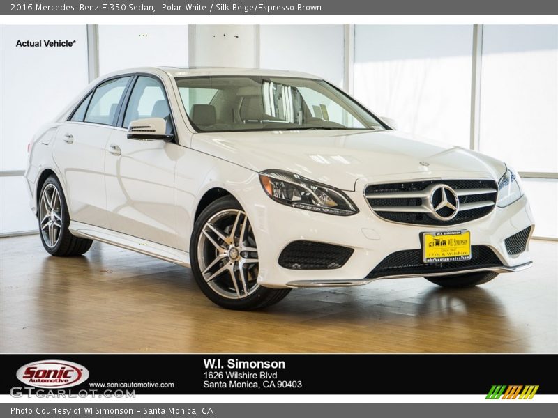 Polar White / Silk Beige/Espresso Brown 2016 Mercedes-Benz E 350 Sedan