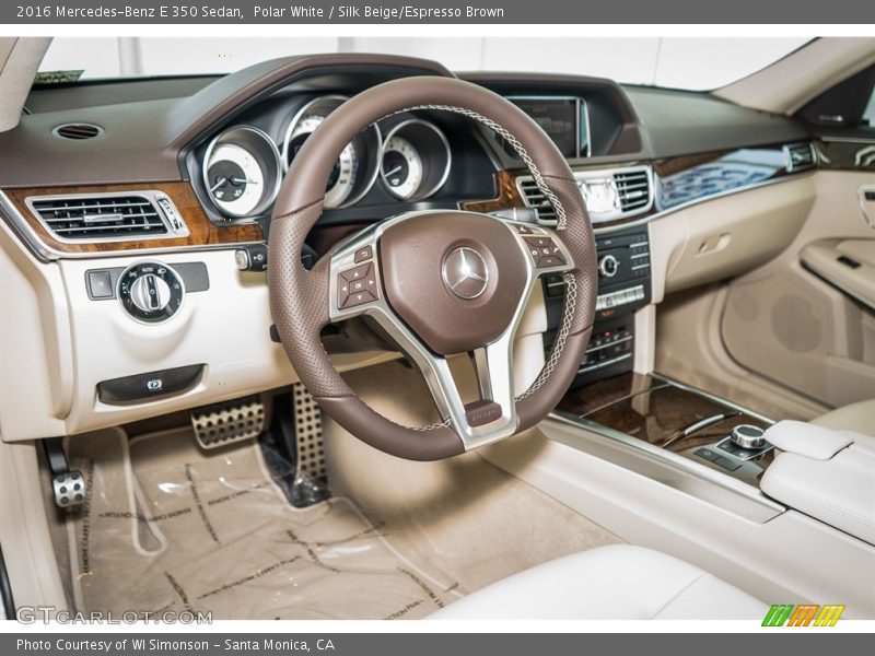 Polar White / Silk Beige/Espresso Brown 2016 Mercedes-Benz E 350 Sedan