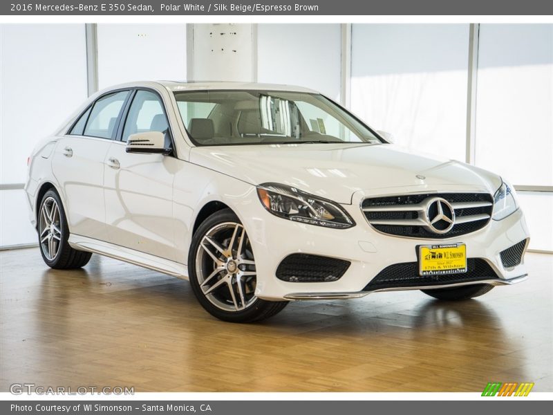 Polar White / Silk Beige/Espresso Brown 2016 Mercedes-Benz E 350 Sedan