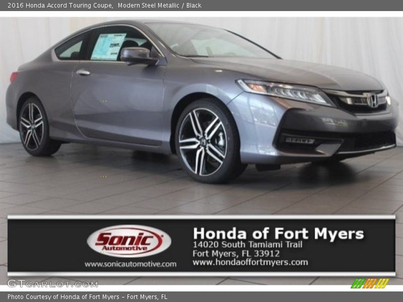 Modern Steel Metallic / Black 2016 Honda Accord Touring Coupe