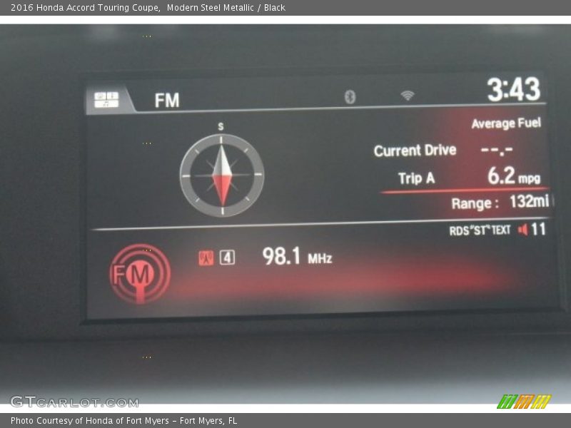 Modern Steel Metallic / Black 2016 Honda Accord Touring Coupe