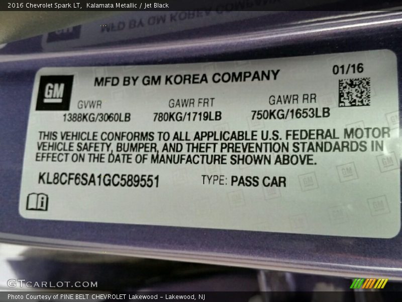 Kalamata Metallic / Jet Black 2016 Chevrolet Spark LT