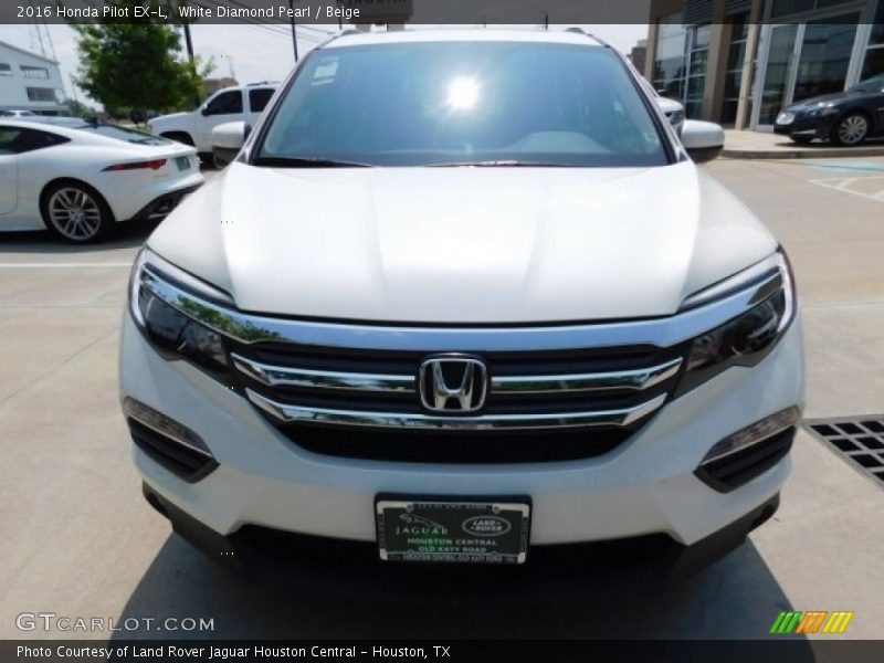 White Diamond Pearl / Beige 2016 Honda Pilot EX-L