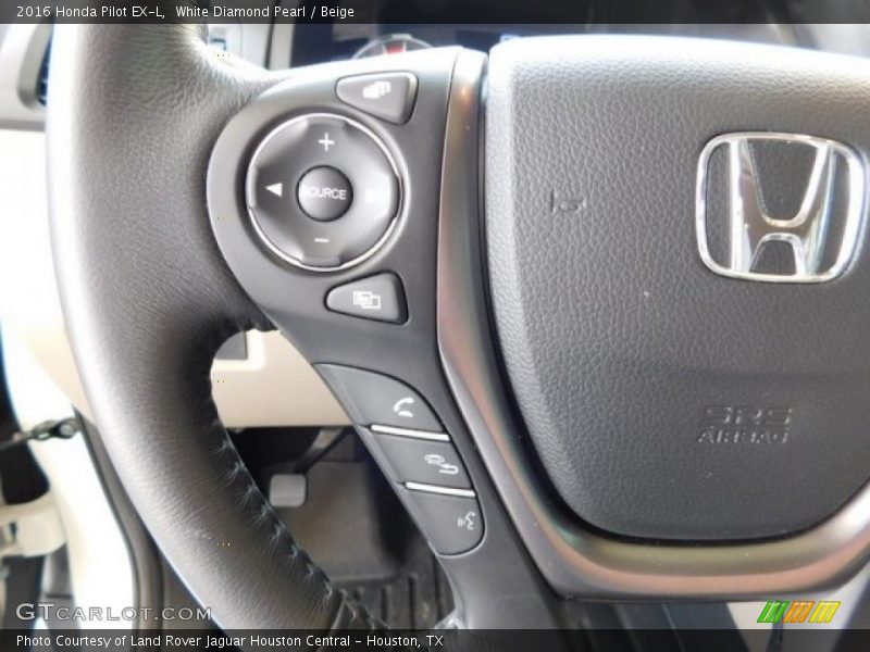White Diamond Pearl / Beige 2016 Honda Pilot EX-L