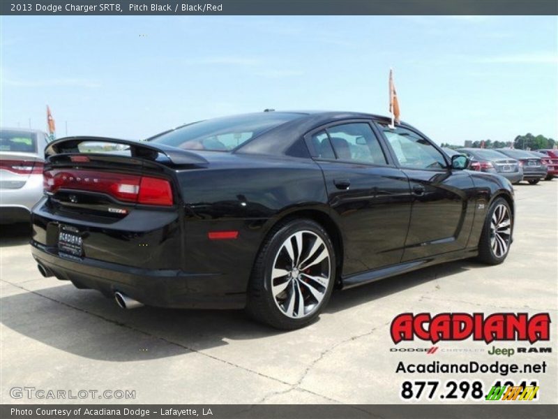 Pitch Black / Black/Red 2013 Dodge Charger SRT8