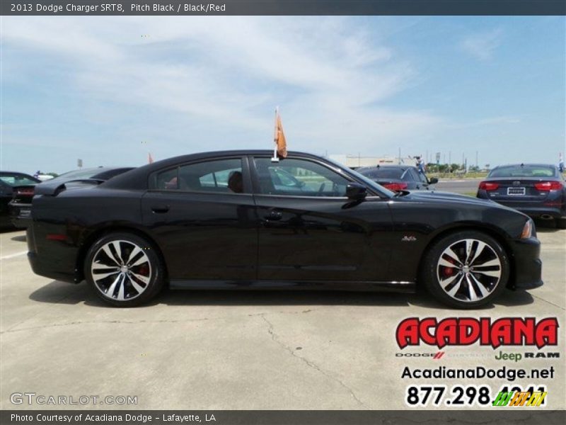 Pitch Black / Black/Red 2013 Dodge Charger SRT8