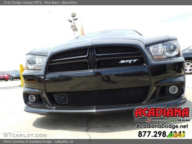 Pitch Black / Black/Red 2013 Dodge Charger SRT8