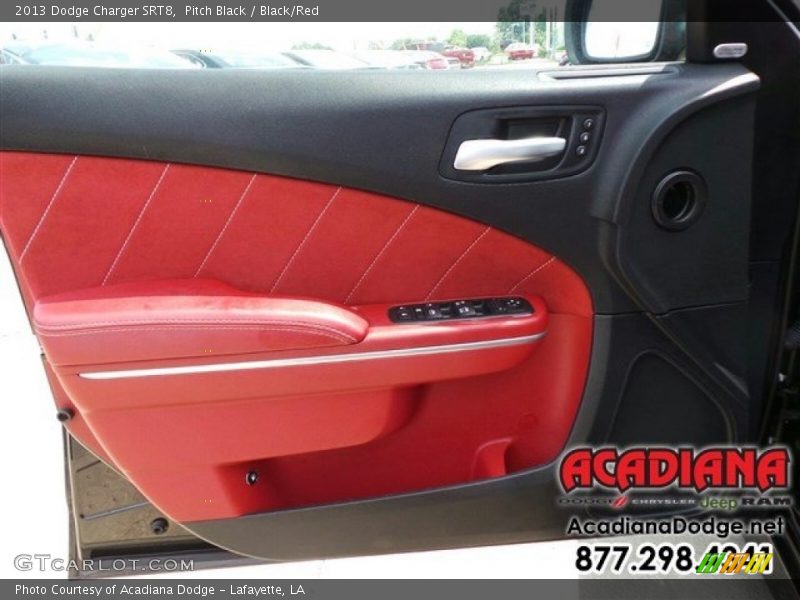 Pitch Black / Black/Red 2013 Dodge Charger SRT8