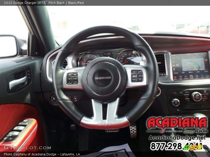 Pitch Black / Black/Red 2013 Dodge Charger SRT8