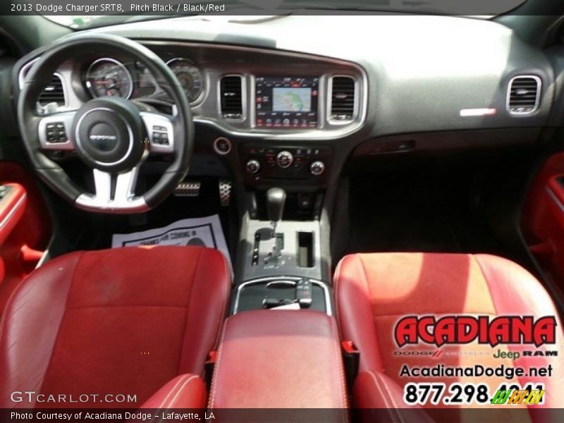 Pitch Black / Black/Red 2013 Dodge Charger SRT8