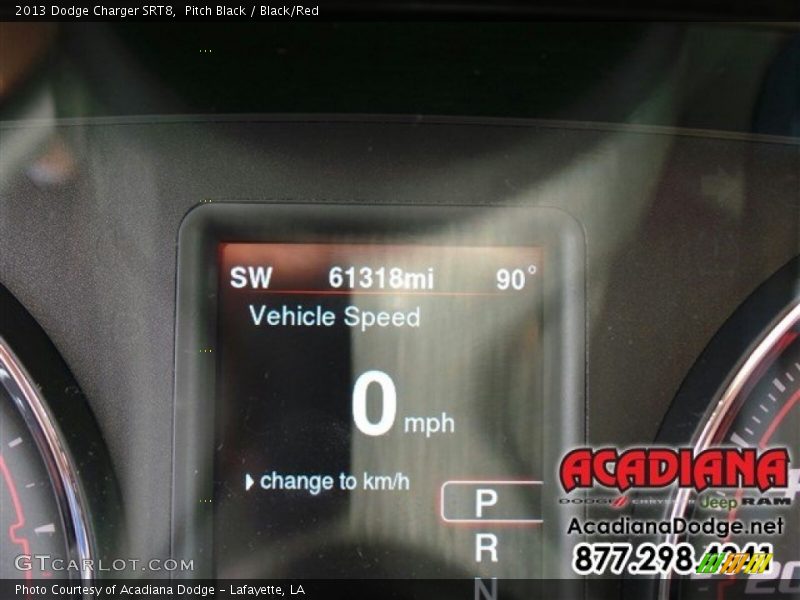 Pitch Black / Black/Red 2013 Dodge Charger SRT8