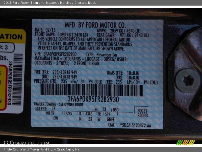 Magnetic Metallic / Charcoal Black 2015 Ford Fusion Titanium