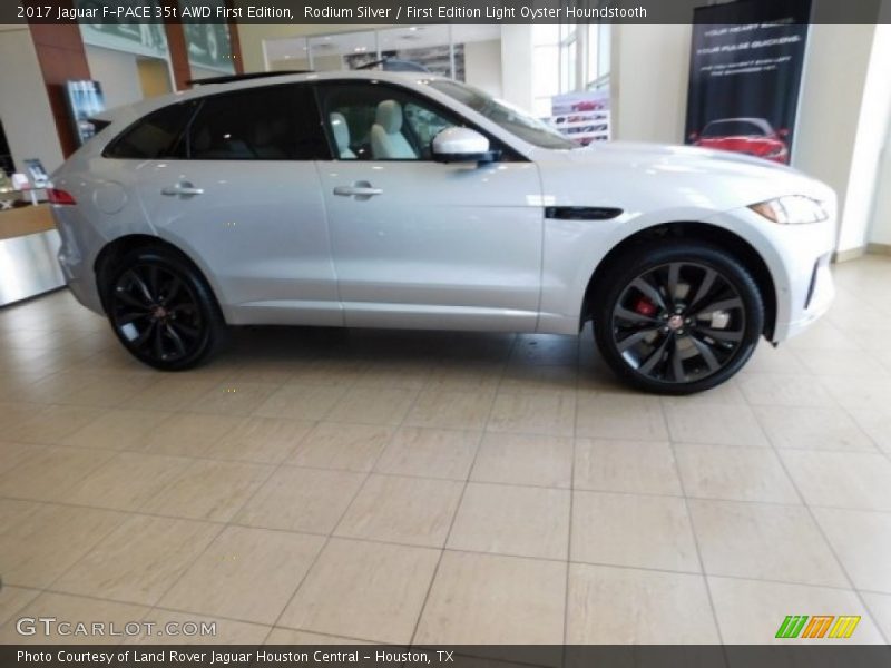 Rodium Silver / First Edition Light Oyster Houndstooth 2017 Jaguar F-PACE 35t AWD First Edition